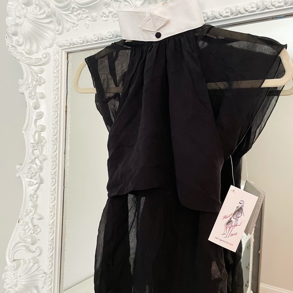 VINTAGE Karl Lagerfeld of Chanel 100% SILK Top COLLECTIBLE Dress Shirt - Picture 2 of 10